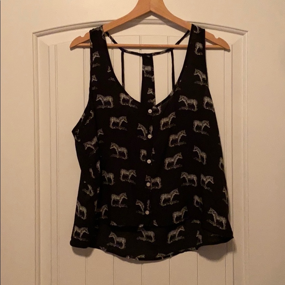 Aeropostale top, black zebra print, size XL